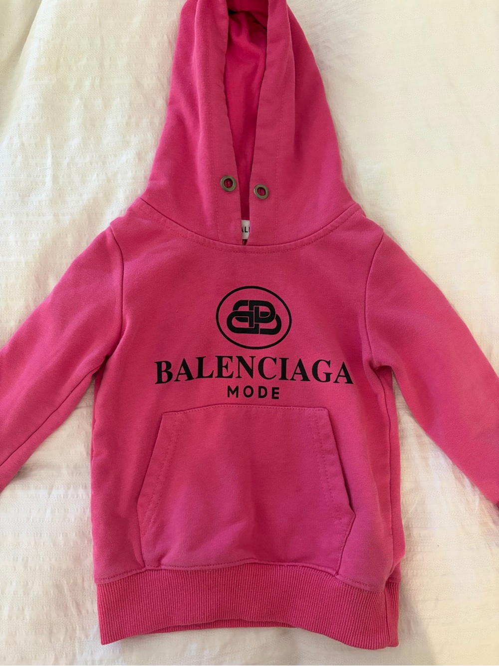 Balenciaga Kids Hot Pink Logo Hoodie